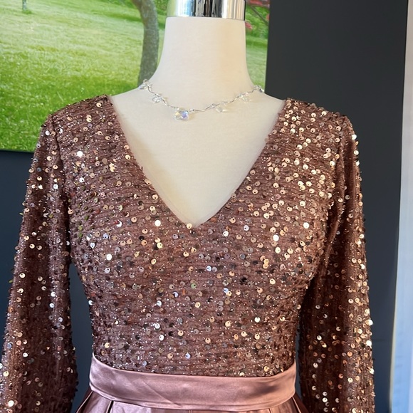 Elegant long dress Dusty  Rose Color Size 4 Small - Picture 4 of 12